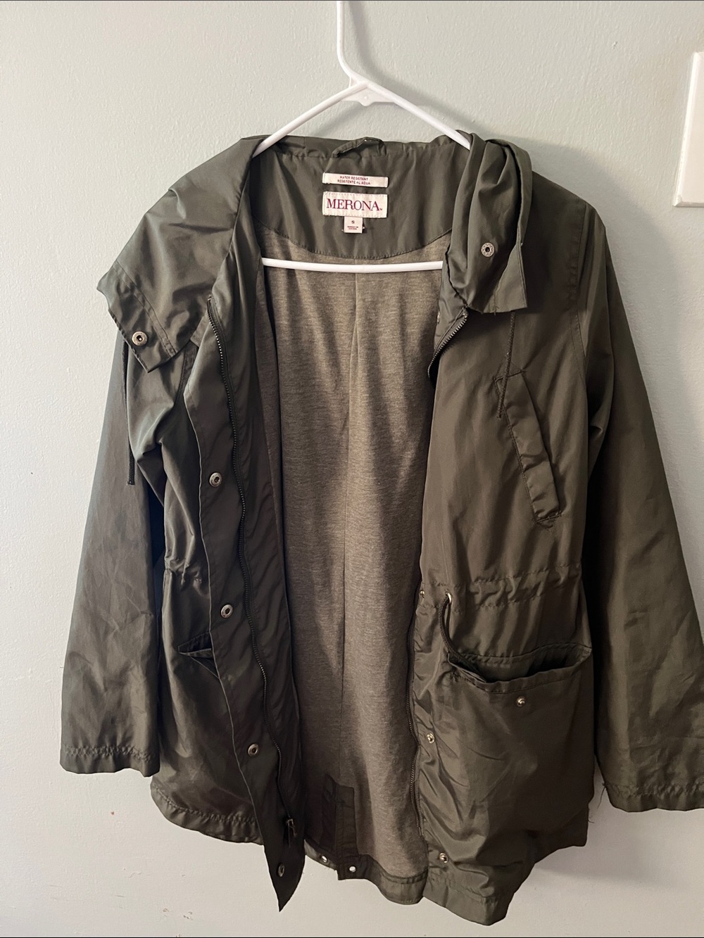 Merona Dark Olive Utility Hooded Jacket